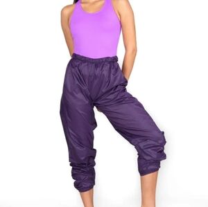 NWT Body Wrappers Purple Trash Bag Pants